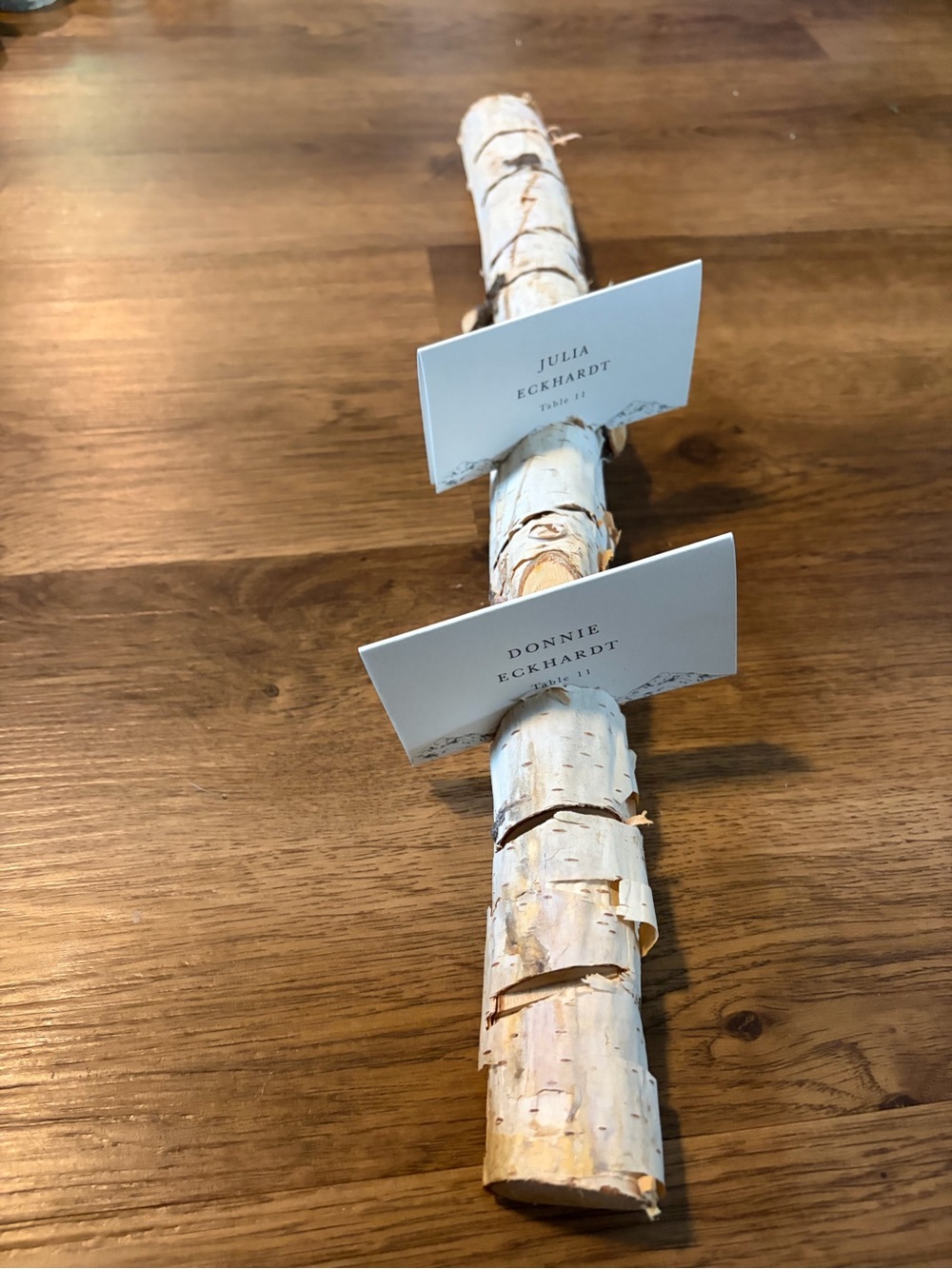 Birch Bark Place Card Holder — Natural White